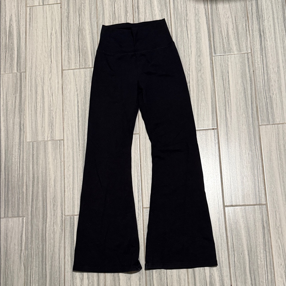 Black Fold Over Flare Pants